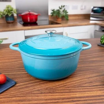 Nuovva Cast Iron Dutch Oven – Versatile Casserole Pot 6.4qt 28cm