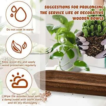 Tessco Rustic Wooden Dough Bowls for Kitchen Elegance