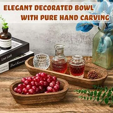 Tessco Rustic Wooden Dough Bowls for Kitchen Elegance