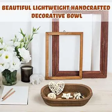 Tessco Rustic Wooden Dough Bowls for Kitchen Elegance