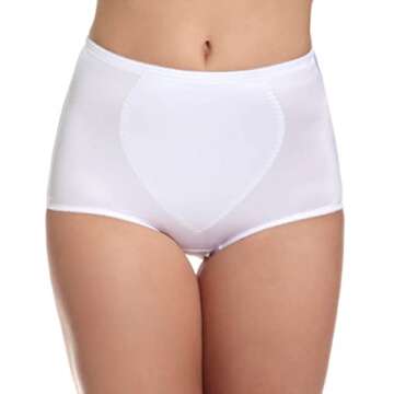 Bali Women’s Jacquard Mesh Tummy Panel Firm Control Shapewear Brief 2-Pack Fajas DFX710