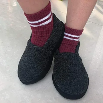 Cozy Anti-Slip Black Slippers for Big Kids