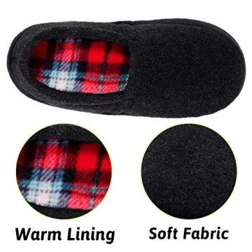 Cozy Anti-Slip Black Slippers for Big Kids