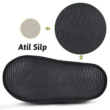 Cozy Anti-Slip Black Slippers for Big Kids