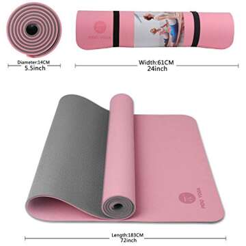 Extra Thick Non Slip Yoga Mat for All Fitness Levels