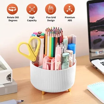 Stylish 360° Rotating Desk Pencil Pen Holder for Organization