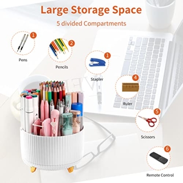 Stylish 360° Rotating Desk Pencil Pen Holder for Organization