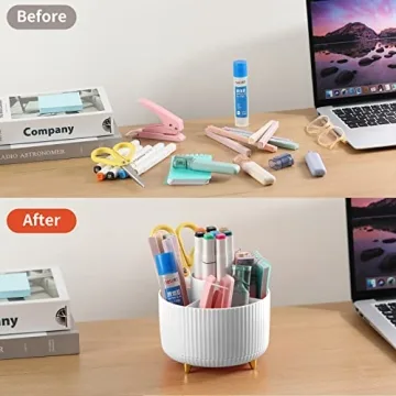 Stylish 360° Rotating Desk Pencil Pen Holder for Organization