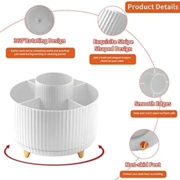 Stylish 360° Rotating Desk Pencil Pen Holder for Organization