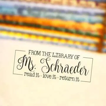 Custom Self-Inking Teacher Stamps | 49 Designs | Fun Teacher Phrases | Grading Made Easy | Classroom, Teacher and Library Book Stamps (from The Library of - Read, Love, Return, Large)