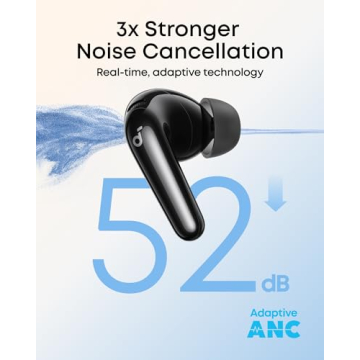 Soundcore P31i by Anker, Real-Time Adaptive Noise Cancelling, Hi-Res Sound, Translation Earbuds, 50H...