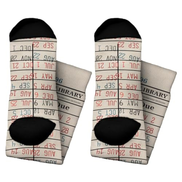 ThisWear Nerdy Gifts Library Card Book Themed Socks Reading Accessories Book Lover Gifts 1-Pair Nove...