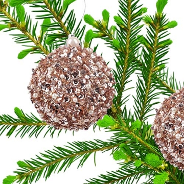 Elegant 4.25" Champagne Christmas Ball Ornaments Set