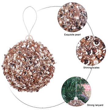 Elegant 4.25" Champagne Christmas Ball Ornaments Set