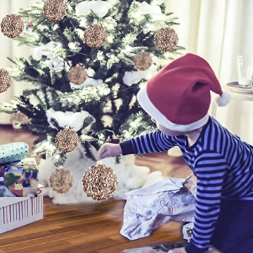 Elegant 4.25" Champagne Christmas Ball Ornaments Set