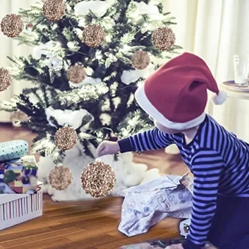 Elegant 4.25" Champagne Christmas Ball Ornaments Set