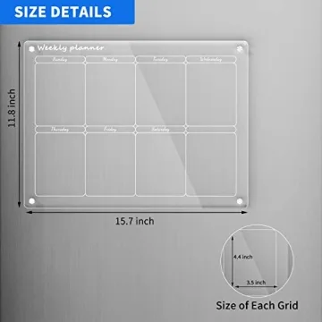 AITEE Magnetic Weekly Fridge Calendar with Dry Erase Markers