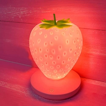 LVOERTUIG Strawberry Night Light Cute Silicone Lamp