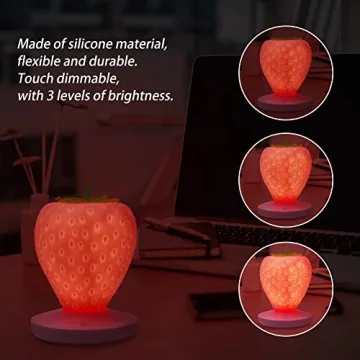 LVOERTUIG Strawberry Night Light Cute Silicone Lamp