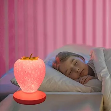 LVOERTUIG Strawberry Night Light Cute Silicone Lamp