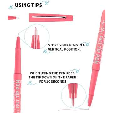 Aenarte 35 Colored Fine Point Felt Tip Pens with Fiber Tip, Water-Based Ink, Perfect for Bullet Journaling, Adult Coloring, Note Taking at School Office