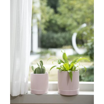 LaDoVita 3 Pack Ceramic Plant Pots for Indoor and Outdoor Use