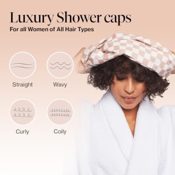 Kitsch Luxury Waterproof Adjustable Shower Cap for All Hair