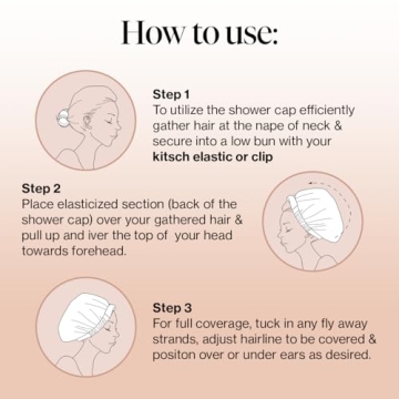 Kitsch Luxury Waterproof Adjustable Shower Cap for All Hair