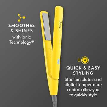 Drybar The Tress Press Straightening Iron 1.25" | Wider Size for Faster Styling | Ionic Technology for Smooth, Shiny Hair | Straighten or Wrap Around Barrel to Create Curls, Waves, or Sleek Styles