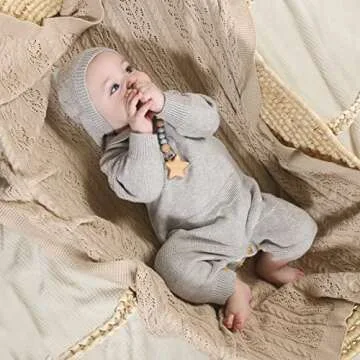 LAWKUL 100% Cotton Neutral Baby Blanket for Newborns