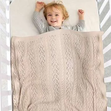 LAWKUL 100% Cotton Neutral Baby Blanket for Newborns