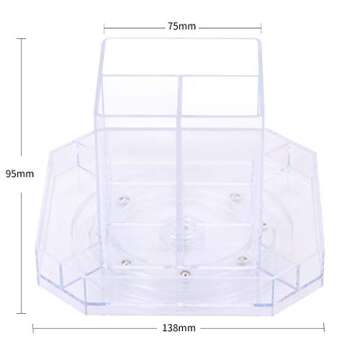 URbantin Rotating Desk Organizer Pencil Holders Pen Holders, Plastic Acrylic Desktop Organizers Caddy for Home Office Supplies Organizers, Tool Organizer Makeup Brush Holder Organizers (Clear)