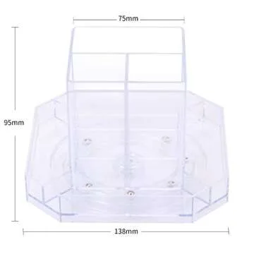 URbantin Rotating Desk Organizer Pencil Holders Pen Holders, Plastic Acrylic Desktop Organizers Caddy for Home Office Supplies Organizers, Tool Organizer Makeup Brush Holder Organizers (Clear)