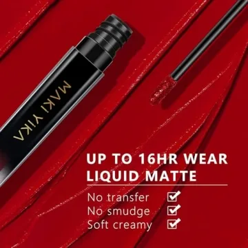 MAKI YIKA Red Lipstick - Long Lasting & Cruelty-Free
