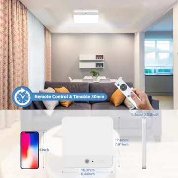 NARUNDREN Rechargeable Ceiling Light with Remote Control