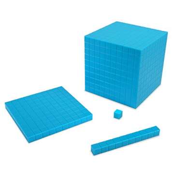 EAI Education Base Ten Intermediate Classroom Set, Blue Plastic | Early Learning Math Manipulative f...