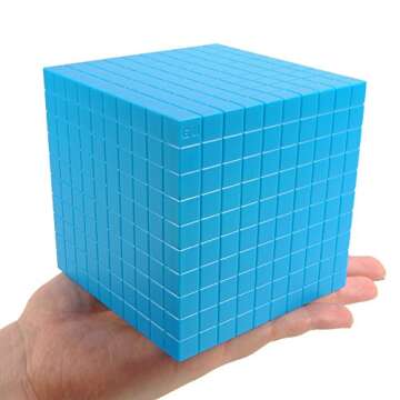 EAI Education Base Ten Intermediate Classroom Set, Blue Plastic | Early Learning Math Manipulative for Counting, Number Concepts and Place Value - 844 Pieces