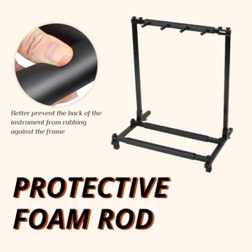 Karl home 3/5/7/9 Multiple Guitar Stand, Display Rack Guitars & Ukulele & Bass & Banjo Holder for Band, Studio, Home (Square-3 Holder)