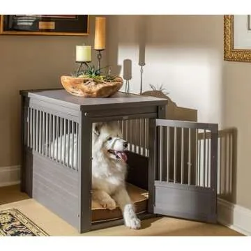 New Age Pet ecoFLEX Pet Crate/End Table, Large, Grey
