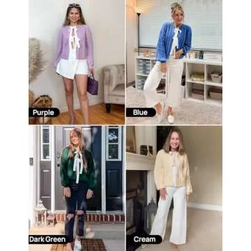 ZESICA Women's Cropped Cardigan Sweater in Hot Pink