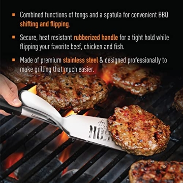 Yukon Glory™ Premium Tongs-Spatula for Grilling Ease