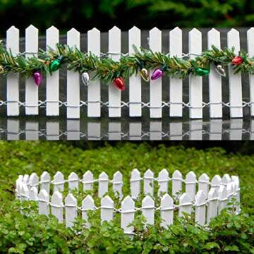 Prsildan White Wood Miniature Fairy Garden Fence - 2 Packs