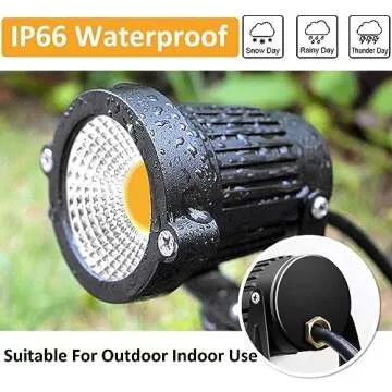 ZUCKEO Low Voltage Landscape Lights 5W LED Landscape Lighting 12V 24V Outdoor Spotlights Waterproof Garden Decorative Landscaping Warm White Lights for Patio Garden Pathway Floor Yard Decor(6 Pack)