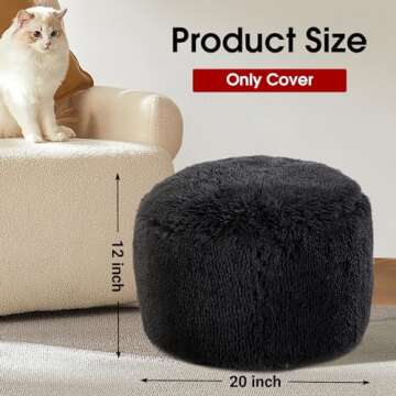 HOMBYS Unstuffed Ottoman Pouf Cover for Home Comfort