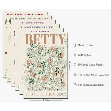 NATJUN Stunning Flower Poster Canvas Set - 6 Piece Frameless Artwork for Home Decor - Vibrant Floral...