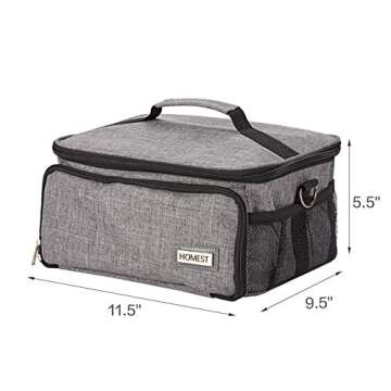 HOMEST Carrying Case for Cricut Joy and Easy Press Mini, Portable Tote Storage Organizer Bag with Handle for Pens and Craft Tool Set, Grey