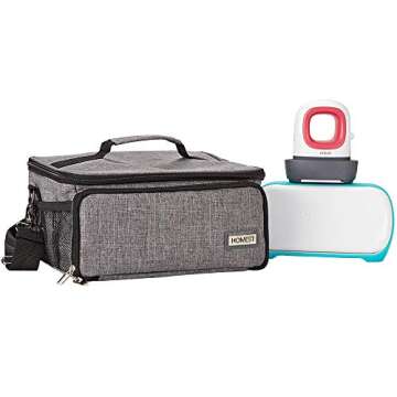 HOMEST Carrying Case for Cricut Joy and Easy Press Mini, Portable Tote Storage Organizer Bag with Handle for Pens and Craft Tool Set, Grey