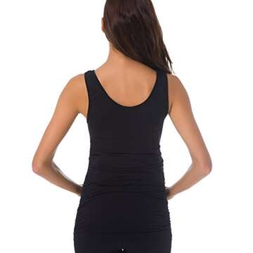 HOFISH Plus Size, Women Pajama Tops Nursing Cami Sleep Bra, 01 Seamless Maternity Tank: 3 Pack Black, Medium