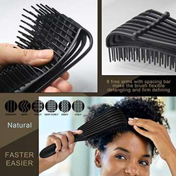 BESTOOL Detangling Brush Set for Curly Hair - 3 pcs