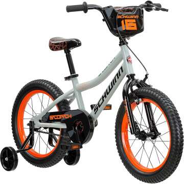 Schwinn Scorch BMX Style Kids Bike, For Boys and Girls Ages 3-7 Years, 16-Inch Wheels, Training Whee...